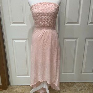 Abercrombie & Fitch Pink Strapless High Low Dress